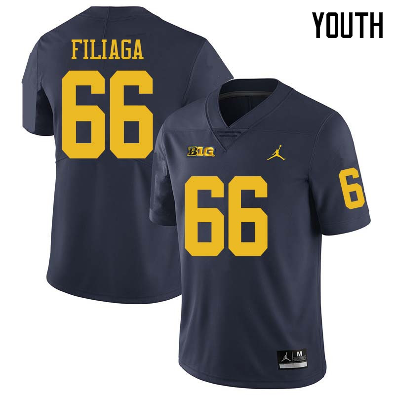 Jordan Brand Youth #66 Chuck Filiaga Michigan Wolverines College Football Jerseys Sale-Navy